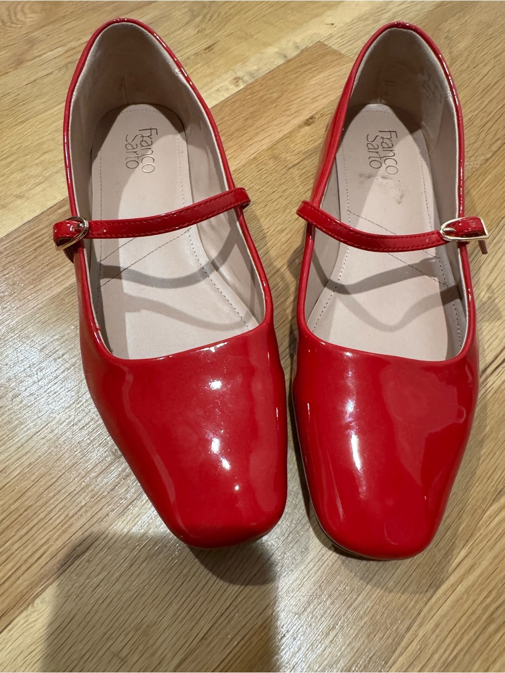 Franco Sarto Red Patent Mary Jane Flats
